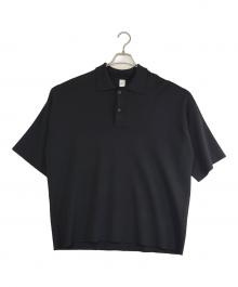 LA BOUCLE×EDIFICE（ラ ブークル×エディフィス）の古着「半袖ポロシャツ/ウォッシャブル ウール ポロシャツ」｜ブラック