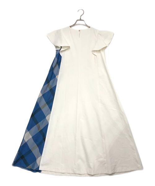 CRESTBRIDGE（クレストブリッジ）CRESTBRIDGE (クレストブリッジ) 半袖ワンピース ホワイト×ブルー サイズ:Mの古着・服飾アイテム