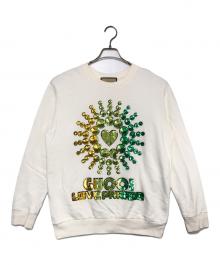 GUCCI（グッチ）の古着「White Cotton Love Parade Sweatshirt」｜ホワイト×グリーン