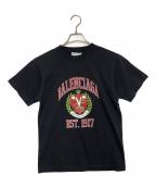 BALENCIAGAバレンシアガ）の古着「カレッジTシャツ」｜ネイビー×レッド