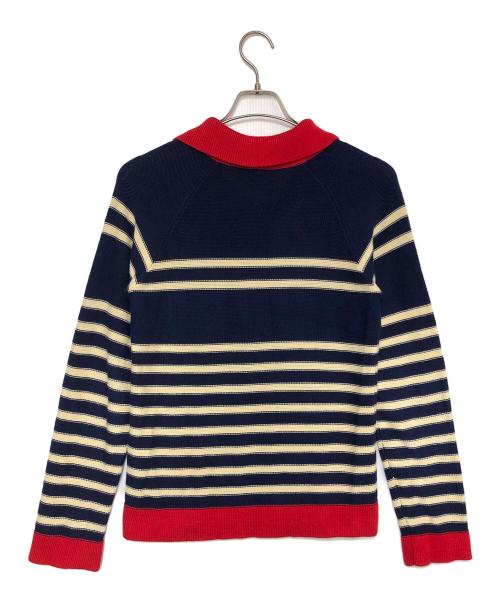 GUCCI（グッチ）GUCCI (グッチ) 厚手ニット ネイビー×アイボリー×レッド サイズ:SIZE 12の古着・服飾アイテム