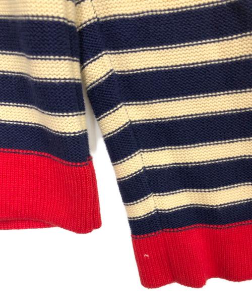 GUCCI（グッチ）GUCCI (グッチ) 厚手ニット ネイビー×アイボリー×レッド サイズ:SIZE 12の古着・服飾アイテム