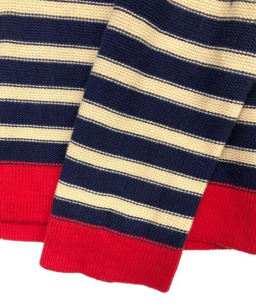 GUCCI（グッチ）GUCCI (グッチ) 厚手ニット ネイビー×アイボリー×レッド サイズ:SIZE 12の古着・服飾アイテム