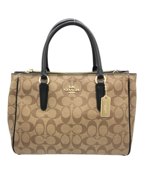 COACH（コーチ）COACH (コーチ) 2WAYショルダーバッグ ブラウン×ブラックの古着・服飾アイテム