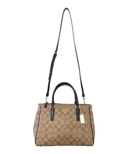 COACH（コーチ）COACH (コーチ) 2WAYショルダーバッグ ブラウン×ブラックの古着・服飾アイテム