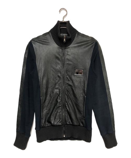 DOLCE & GABBANA（ドルチェ＆ガッバーナ）DOLCE & GABBANA (ドルチェ＆ガッバーナ) ラムスキンレザージャケット ブラック サイズ:SIZE 48の古着・服飾アイテム