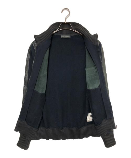 DOLCE & GABBANA（ドルチェ＆ガッバーナ）DOLCE & GABBANA (ドルチェ＆ガッバーナ) ラムスキンレザージャケット ブラック サイズ:SIZE 48の古着・服飾アイテム