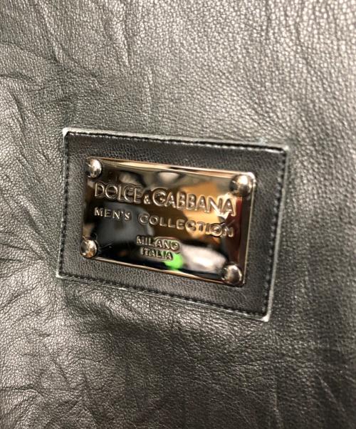 DOLCE & GABBANA（ドルチェ＆ガッバーナ）DOLCE & GABBANA (ドルチェ＆ガッバーナ) ラムスキンレザージャケット ブラック サイズ:SIZE 48の古着・服飾アイテム