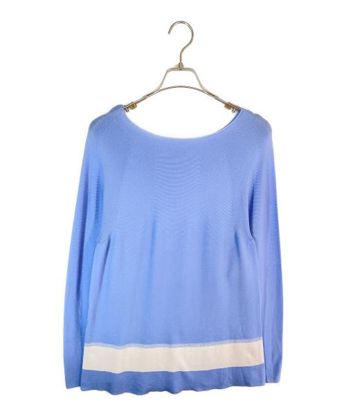 Leilian（レリアン）Leilian (レリアン) 薄手ニット ブルー サイズ:Lの古着・服飾アイテム