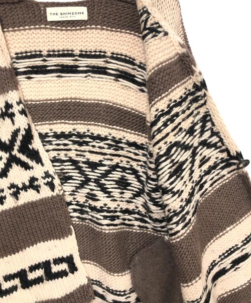 THE SHINZONE（ザ シンゾーン）THE SHINZONE (ザ シンゾーン) 厚手カーディガン ブラウン×ブラック サイズ:SIZE F0の古着・服飾アイテム