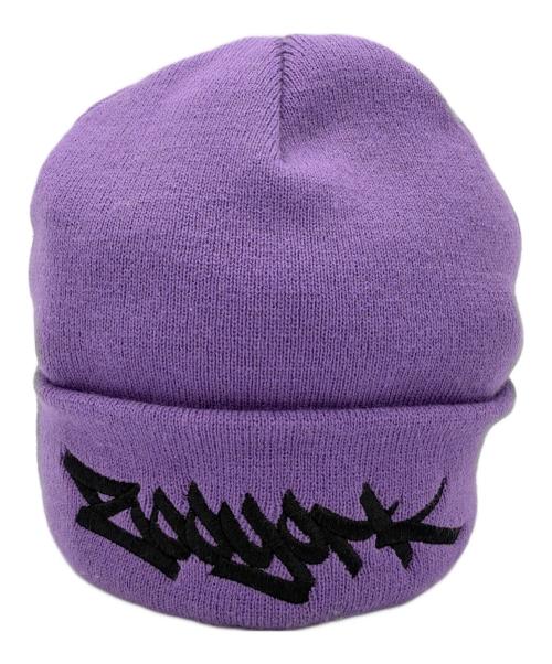 SUPREME（シュプリーム）Supreme (シュプリーム) ニット帽 パープル×ブラックの古着・服飾アイテム