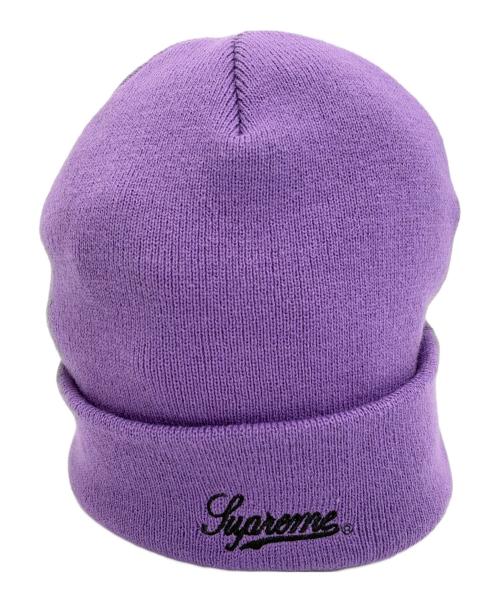 SUPREME（シュプリーム）Supreme (シュプリーム) ニット帽 パープル×ブラックの古着・服飾アイテム