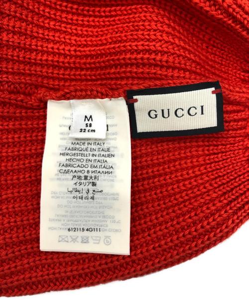GUCCI（グッチ）GUCCI (グッチ) ニット帽 レッド サイズ:Mの古着・服飾アイテム