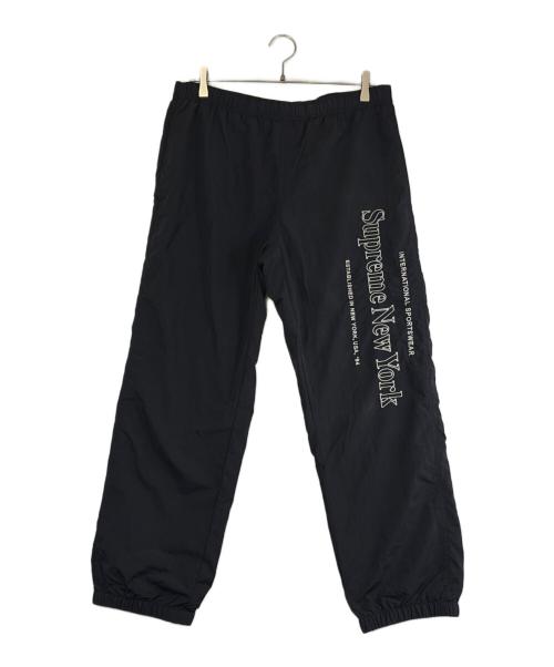 SUPREME（シュプリーム）Supreme (シュプリーム) side logo track pant（サイド・ロゴ・トラック・パンツ） ブラック×ホワイト サイズ:SIZE Mの古着・服飾アイテム