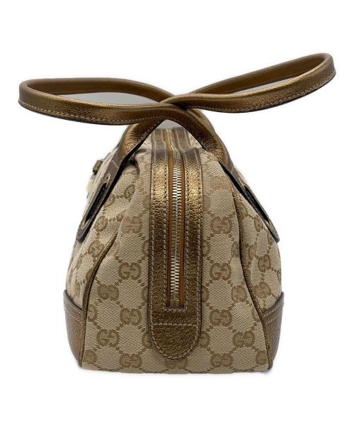 GUCCI（グッチ）GUCCI (グッチ) プリンシー GGミニボストンバッグ ベージュ×ゴールドの古着・服飾アイテム