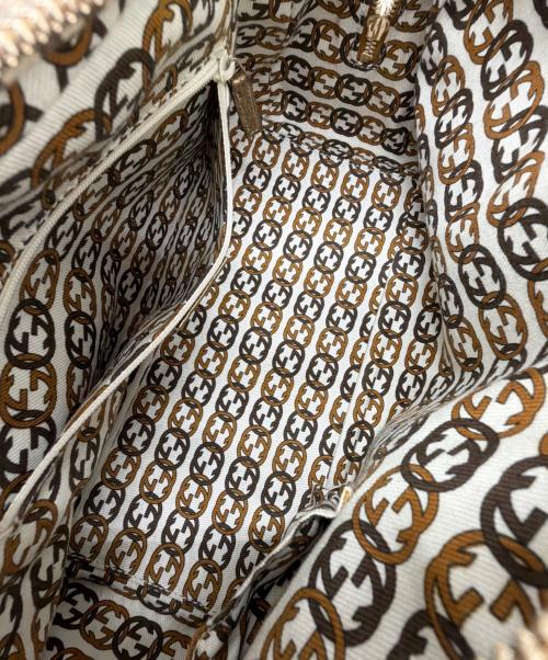 GUCCI（グッチ）GUCCI (グッチ) プリンシー GGミニボストンバッグ ベージュ×ゴールドの古着・服飾アイテム