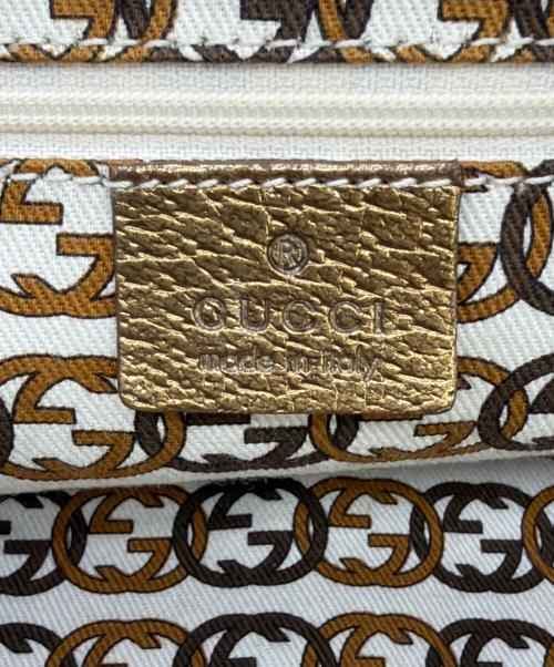 GUCCI（グッチ）GUCCI (グッチ) プリンシー GGミニボストンバッグ ベージュ×ゴールドの古着・服飾アイテム