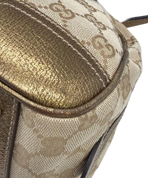 GUCCI（グッチ）GUCCI (グッチ) プリンシー GGミニボストンバッグ ベージュ×ゴールドの古着・服飾アイテム