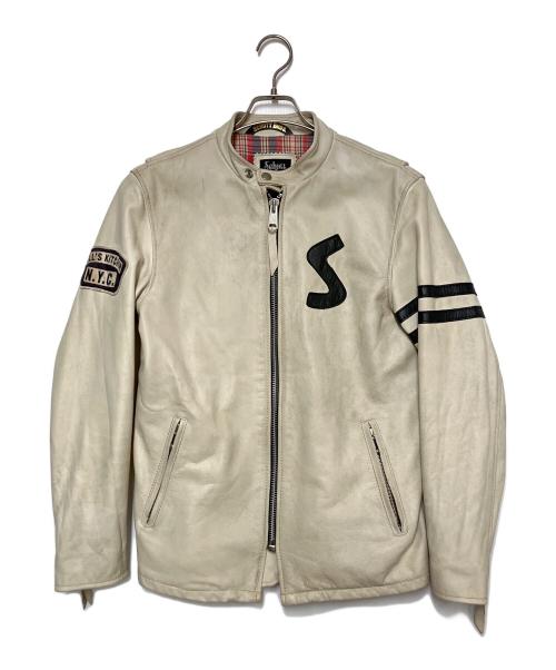 Schott（ショット）Schott (ショット) ライダースジャケット アイボリー サイズ:Mの古着・服飾アイテム