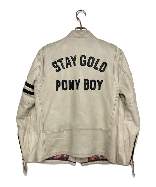 Schott（ショット）Schott (ショット) ライダースジャケット アイボリー サイズ:Mの古着・服飾アイテム