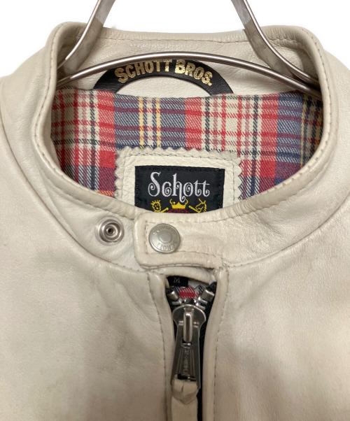 Schott（ショット）Schott (ショット) ライダースジャケット アイボリー サイズ:Mの古着・服飾アイテム
