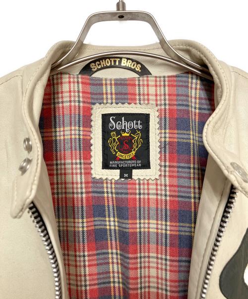 Schott（ショット）Schott (ショット) ライダースジャケット アイボリー サイズ:Mの古着・服飾アイテム