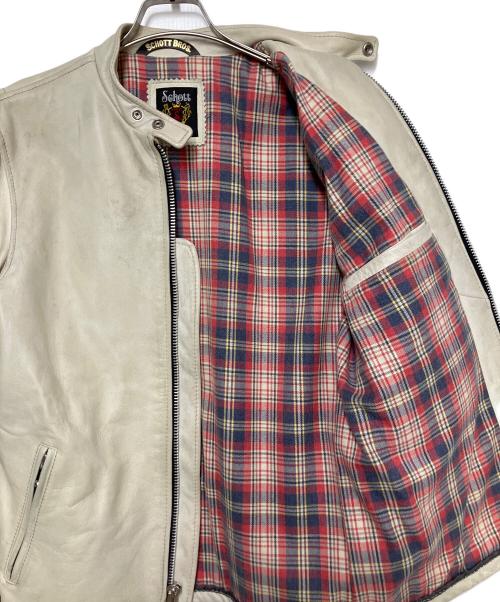 Schott（ショット）Schott (ショット) ライダースジャケット アイボリー サイズ:Mの古着・服飾アイテム