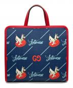 GUCCIグッチ）の古着「ハンドバッグ」｜レッド×ネイビー