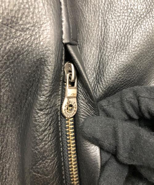 HARLEY-DAVIDSON（ハーレーダビッドソン）HARLEY-DAVIDSON (ハーレーダビッドソン) シングルライダースジャケット ブラック サイズ:Ｌの古着・服飾アイテム