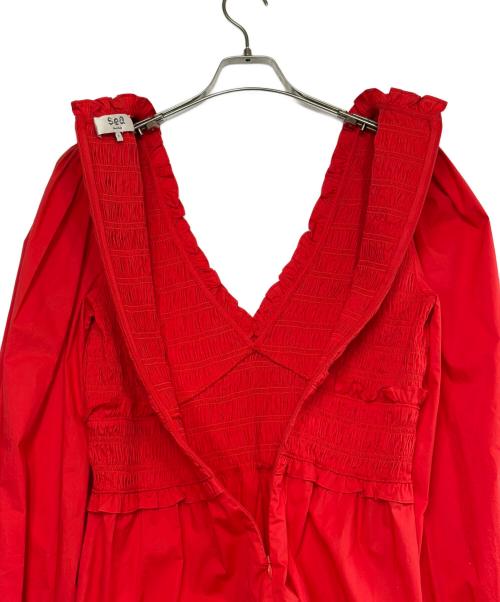 sea NEW YORK（シー ニューヨーク）Sea NEW YORK (シー ニューヨーク) 長袖ワンピース レッド サイズ:SIZE 2（M）の古着・服飾アイテム