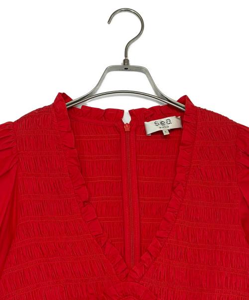 sea NEW YORK（シー ニューヨーク）Sea NEW YORK (シー ニューヨーク) 長袖ワンピース レッド サイズ:SIZE 2（M）の古着・服飾アイテム