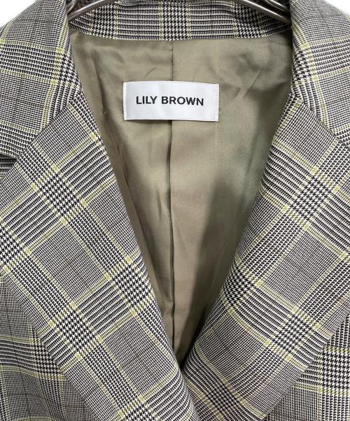 Lily Brown（リリーブラウン）Lily Brown (リリーブラウン) ダブルブレストブレザージャケット ブラウン×グリーン サイズ:00の古着・服飾アイテム