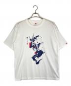 BANDAIバンダイ）の古着「筆絵プリントTシャツ」｜ホワイト