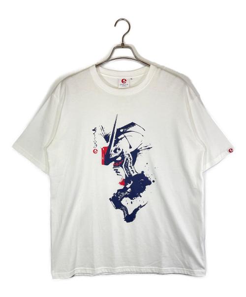 BANDAI（バンダイ）BANDAI (バンダイ) 筆絵プリントTシャツ ホワイト サイズ:XLの古着・服飾アイテム