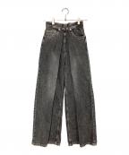 JOHN LAWRENCE SULLIVANジョン ローレンス サリバン）の古着「WASHED DENIM WIDE PANTS」｜グレー