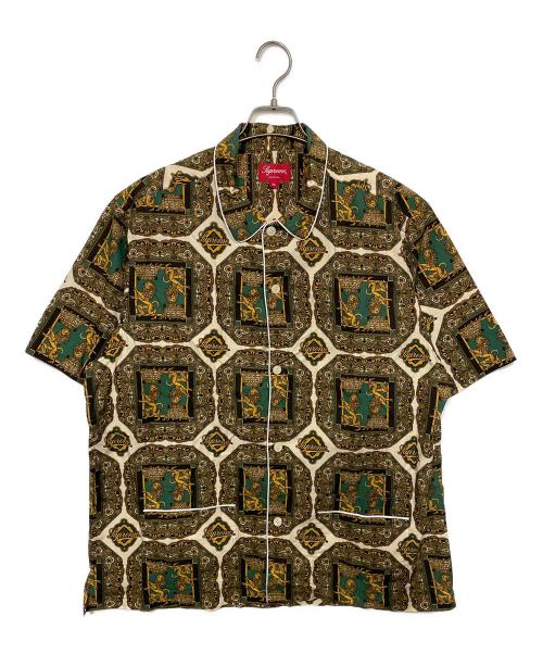 SUPREME（シュプリーム）Supreme (シュプリーム) 総柄半袖シャツ ブラウン サイズ:XLの古着・服飾アイテム
