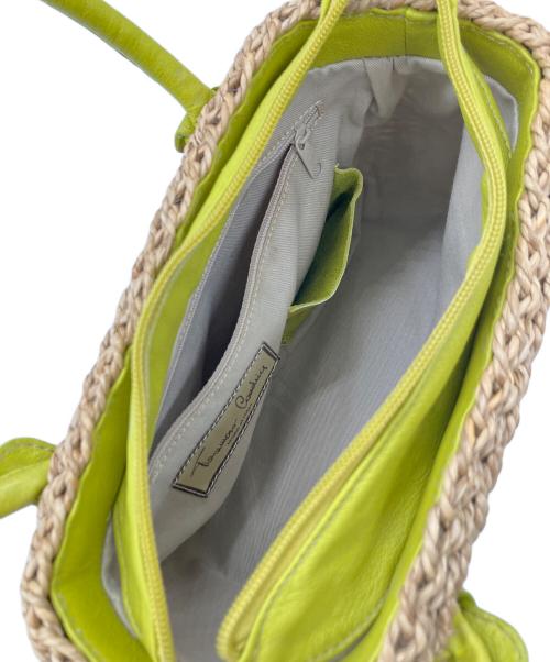 TOMMASO CANDRIA（トマーソカンダリア）tommaso candria (トマーソカンダリア) カゴバッグ ブラウン×ピスタチオの古着・服飾アイテム