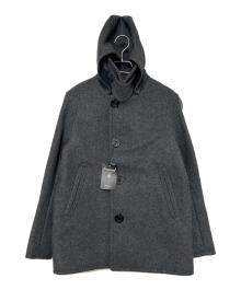 ORCIVAL（オーシバル）の古着「フード付きメルトンシングルピーコート」｜グレー