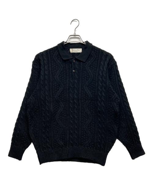 Christian Dior（クリスチャン ディオール）Christian Dior (クリスチャン ディオール) ニットポロ ブラック サイズ:SIZE Freeの古着・服飾アイテム