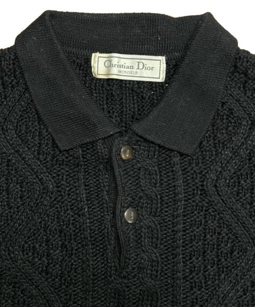 Christian Dior（クリスチャン ディオール）Christian Dior (クリスチャン ディオール) ニットポロ ブラック サイズ:SIZE Freeの古着・服飾アイテム