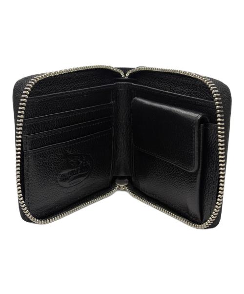 mama kin（ママ キン）mama kin (ママ キン) ラウンドファスナー2つ折り財布 ブラックの古着・服飾アイテム