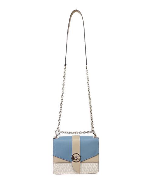 MICHAEL KORS（マイケル・コース）MICHAEL KORS (マイケル・コース) ショルダーバッグ ホワイト×ブルーの古着・服飾アイテム