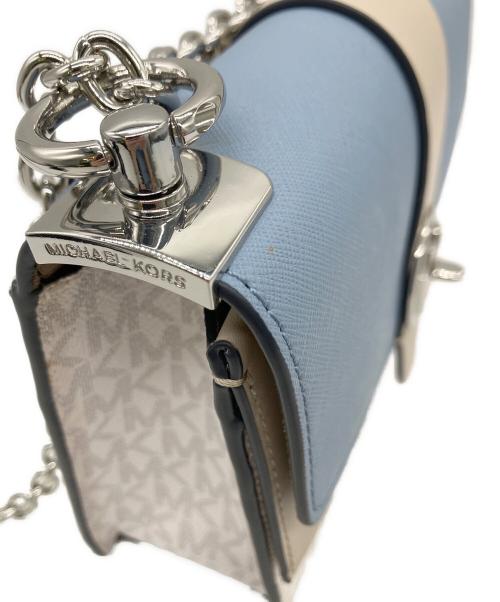 MICHAEL KORS（マイケル・コース）MICHAEL KORS (マイケル・コース) ショルダーバッグ ホワイト×ブルーの古着・服飾アイテム
