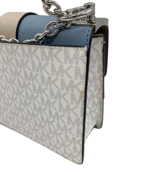 MICHAEL KORS（マイケル・コース）MICHAEL KORS (マイケル・コース) ショルダーバッグ ホワイト×ブルーの古着・服飾アイテム