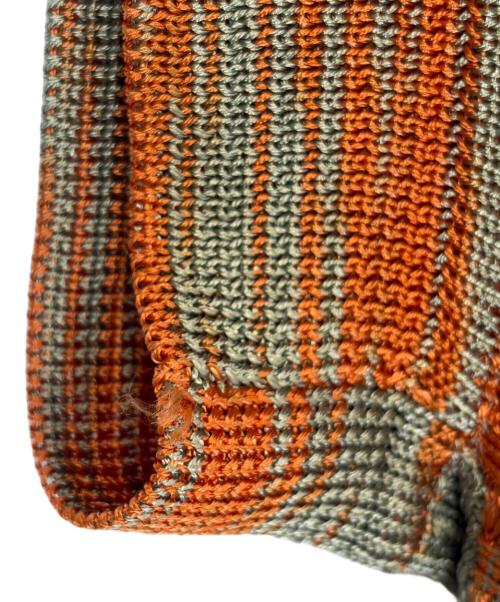 missoni（ミッソーニ）MISSONI (ミッソーニ) プリーツカーディガン ブルー×オレンジ サイズ:SIZE Freeの古着・服飾アイテム