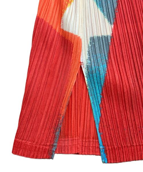 PLEATS PLEASE（プリーツプリーズ）PLEATS PLEASE (プリーツプリーズ) ノースリーブプリーツカットソー レッド サイズ:SIZE 3（L)の古着・服飾アイテム