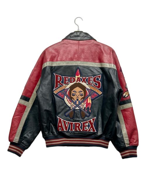 AVIREX（アヴィレックス）AVIREX (アヴィレックス) ライダースジャケット レッド×ネイビー サイズ:SIZE Sの古着・服飾アイテム