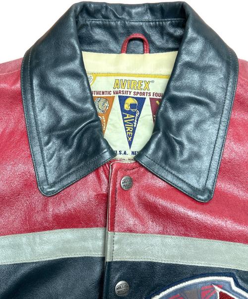AVIREX（アヴィレックス）AVIREX (アヴィレックス) ライダースジャケット レッド×ネイビー サイズ:SIZE Sの古着・服飾アイテム