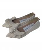 offenオッフェン）の古着「フリル付フラットシューズ」｜ベージュ