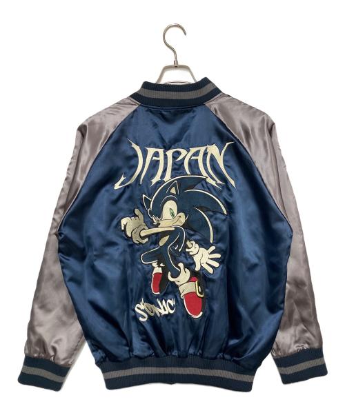COSPA（コスパ）COSPA (コスパ) SONIC THE HEDGEHOG (ソニックザヘッジホッグ) スカジャン ネイビー×グレー サイズ:Ｌの古着・服飾アイテム